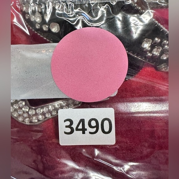 Womens belt 24-26 black rockabilly bling studs  rhinestones western cowgirl 3490 - Picture 5 of 15